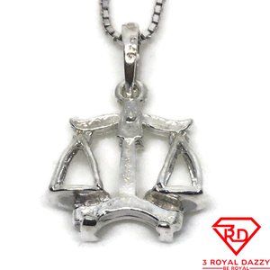 Zodiac Libra charm 3D Pendant 925 Sterling Silver